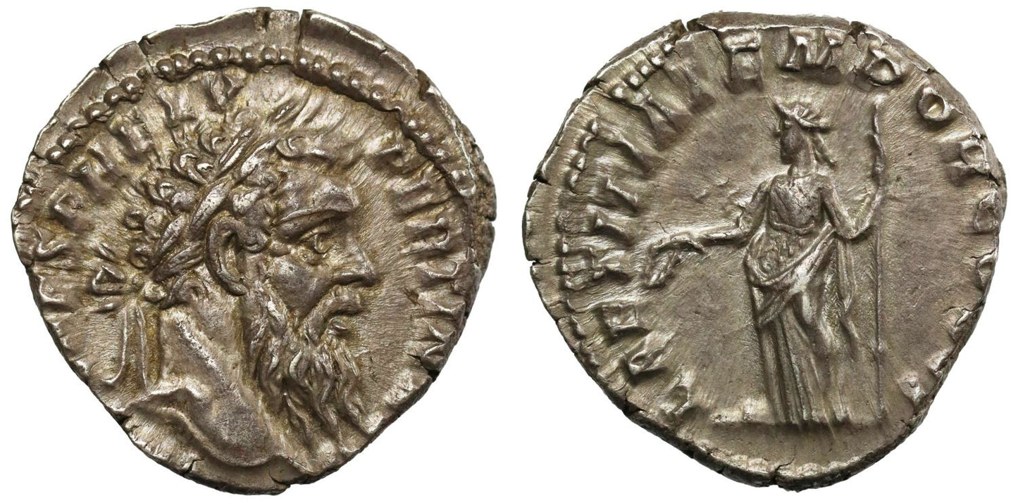 Pertinax, Silver Denarius, Laetitia.