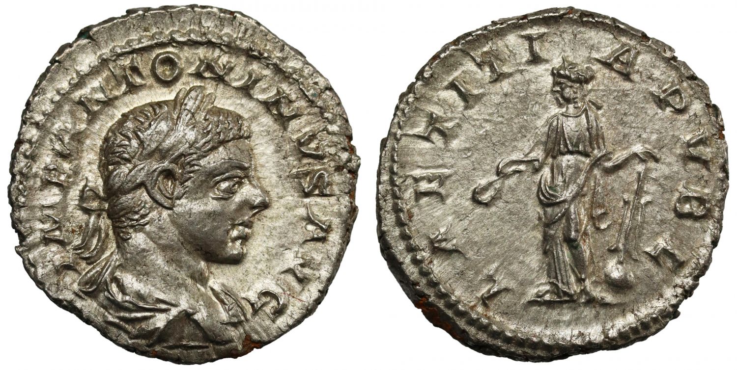 Elagabalus, Silver Denarius, Laetitia.