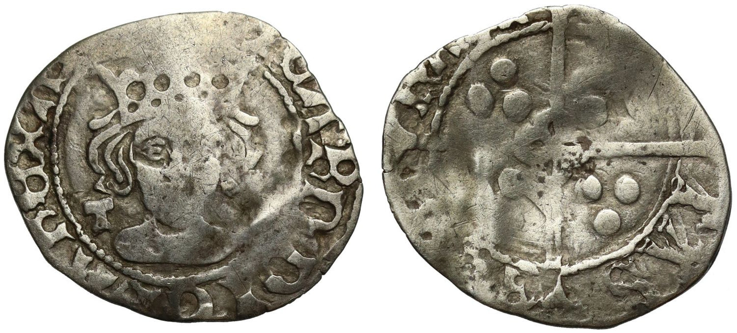 Richard III Penny, York mint, Archbishop Rotherham with T and key by bust