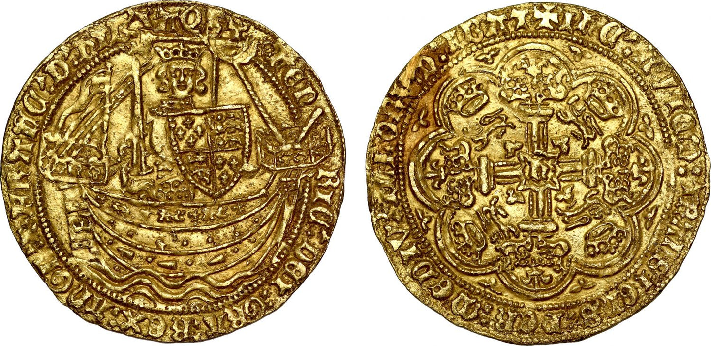 Henry IV gold Noble, Calais mint, heavy coinage issue, flag at stern