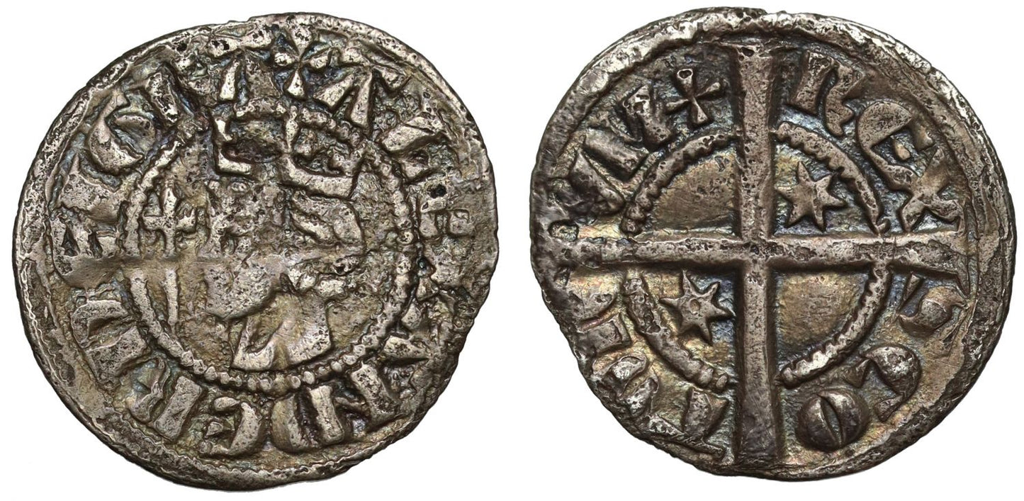 Scotland, Alexander III Halfpenny, second coinage, Berwick?, star mullet rev.