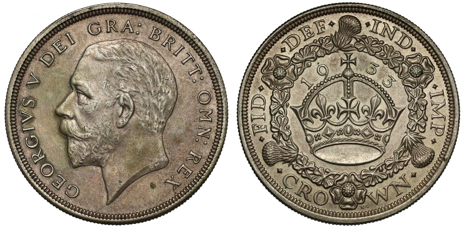 George V 1933 'Wreath' Crown, mintage 7,132 struck for Christmas 1933