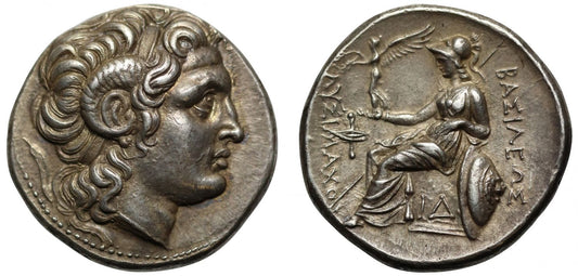 Thrace, Lysimachos, Silver Tetradrachm, with magnificent portrait.
