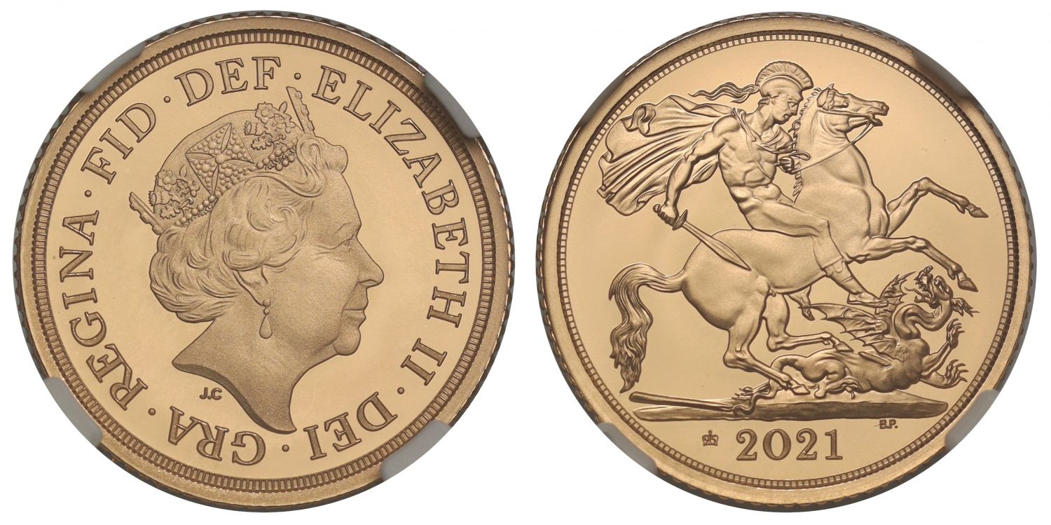 Elizabeth II 2021 proof Half-Sovereign PF70 UC FR, 95th birthday privy