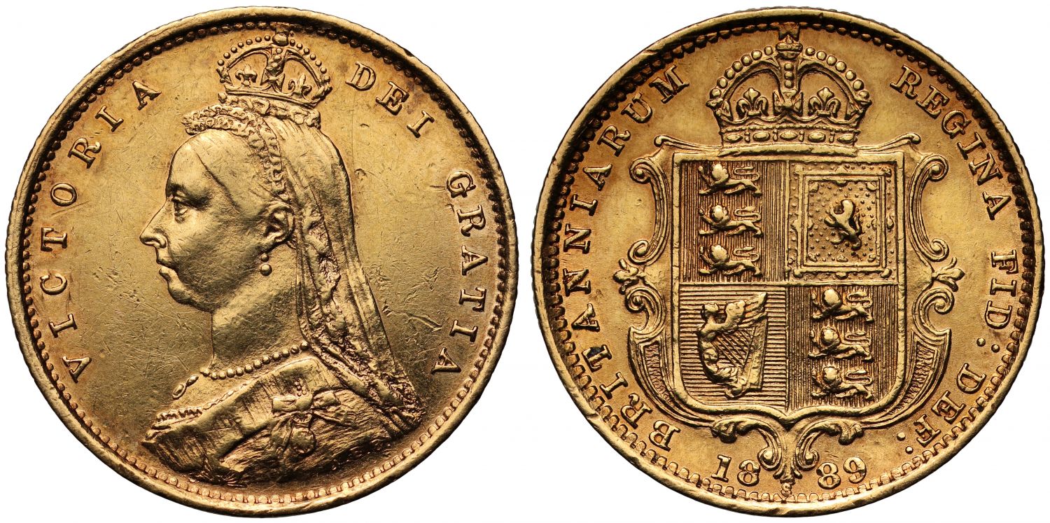 Victoria 1889 Half-Sovereign Sydney Mint ex Iverson, DISH S507