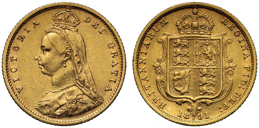 Victoria 1891 Half-Sovereign Sydney Mint ex Iverson collection DISH S509