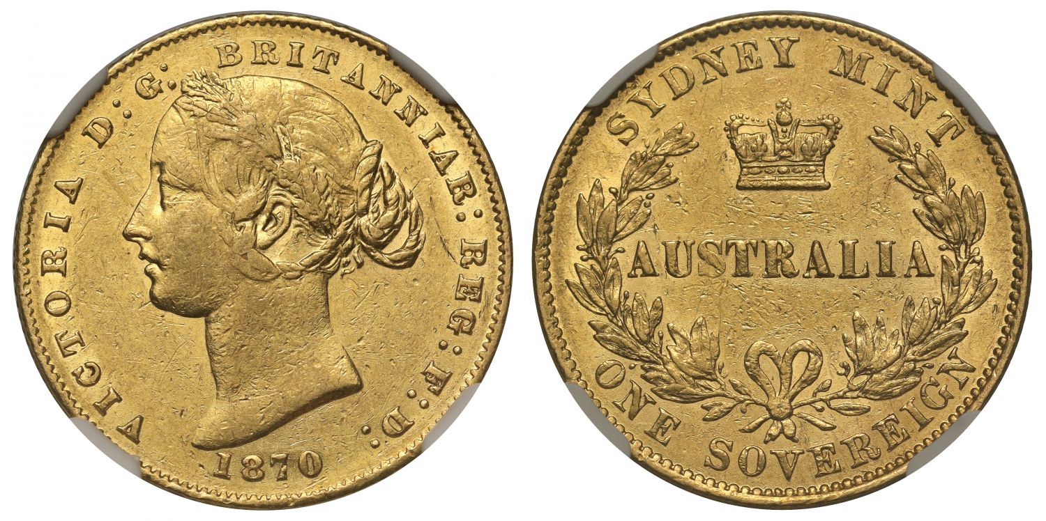 Australia, Victoria 1870 SYDNEY Sovereign AU53