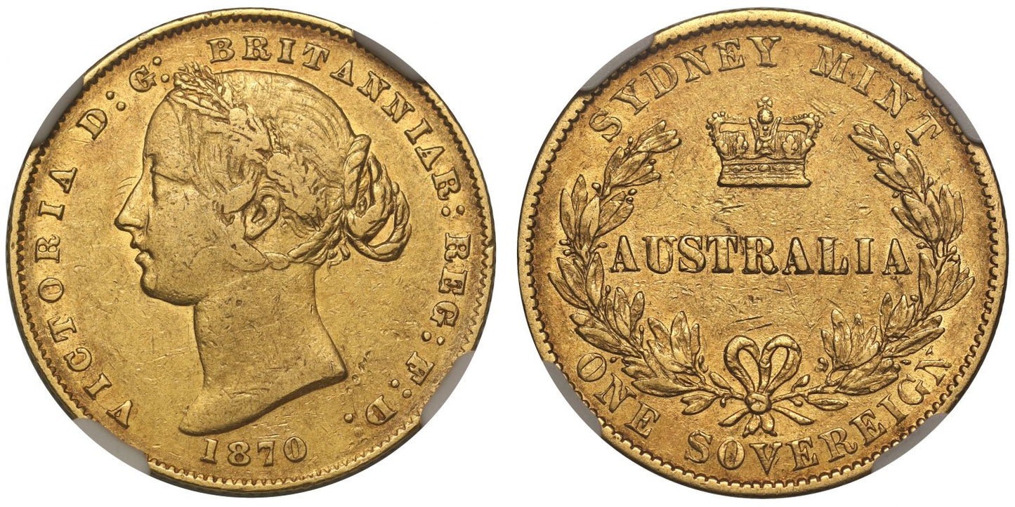 Australia, Victoria 1870 SYDNEY type Sovereign AU50