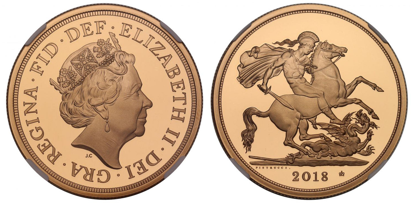 Elizabeth II 2018 proof Five-Pounds PF70 UCAM