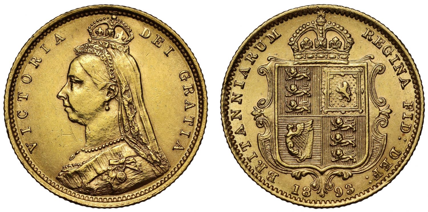 Victoria 1893 Half-Sovereign London mint, DISH L518