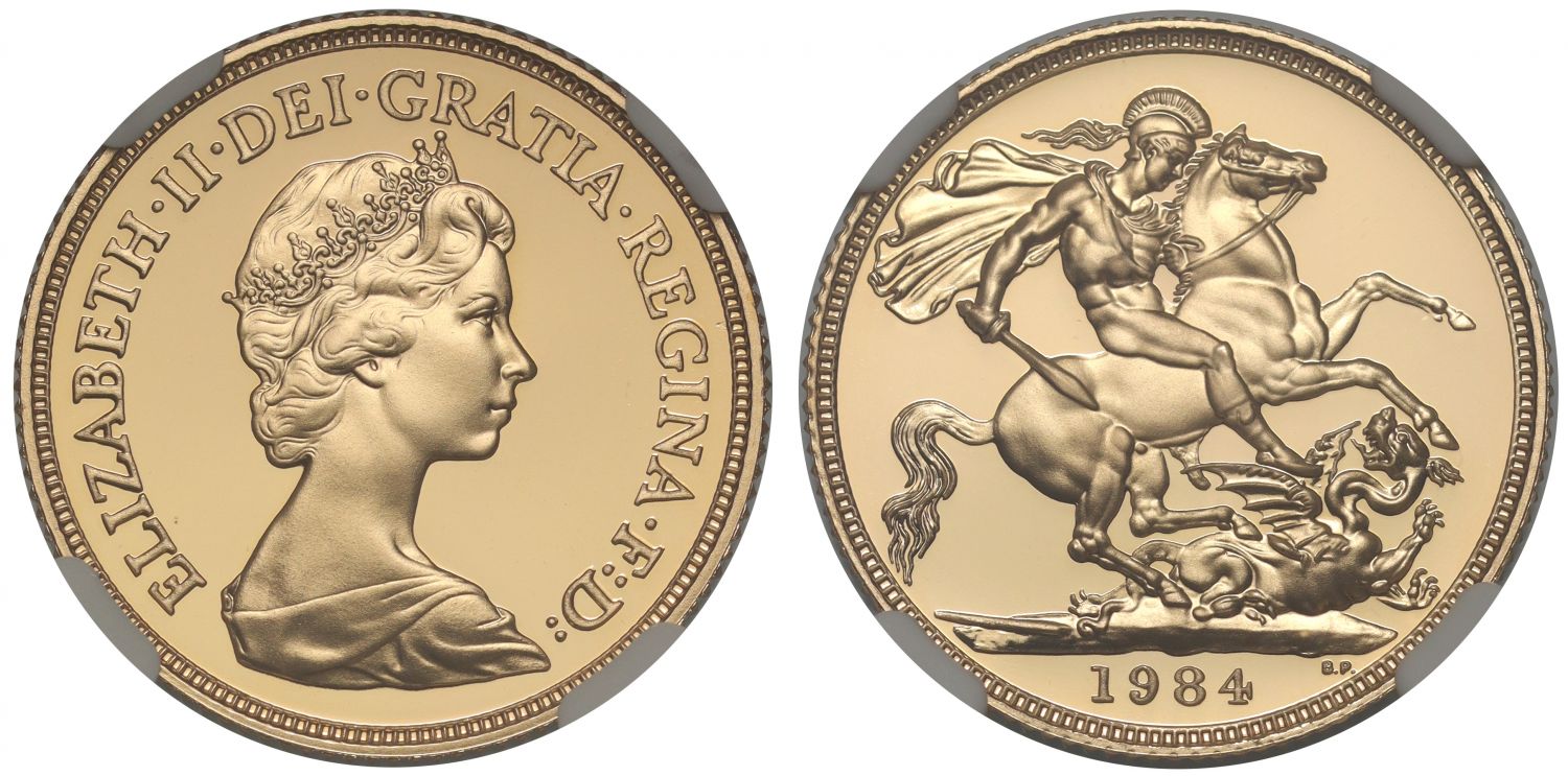 Elizabeth II 1984 proof Sovereign PF70 UCAM