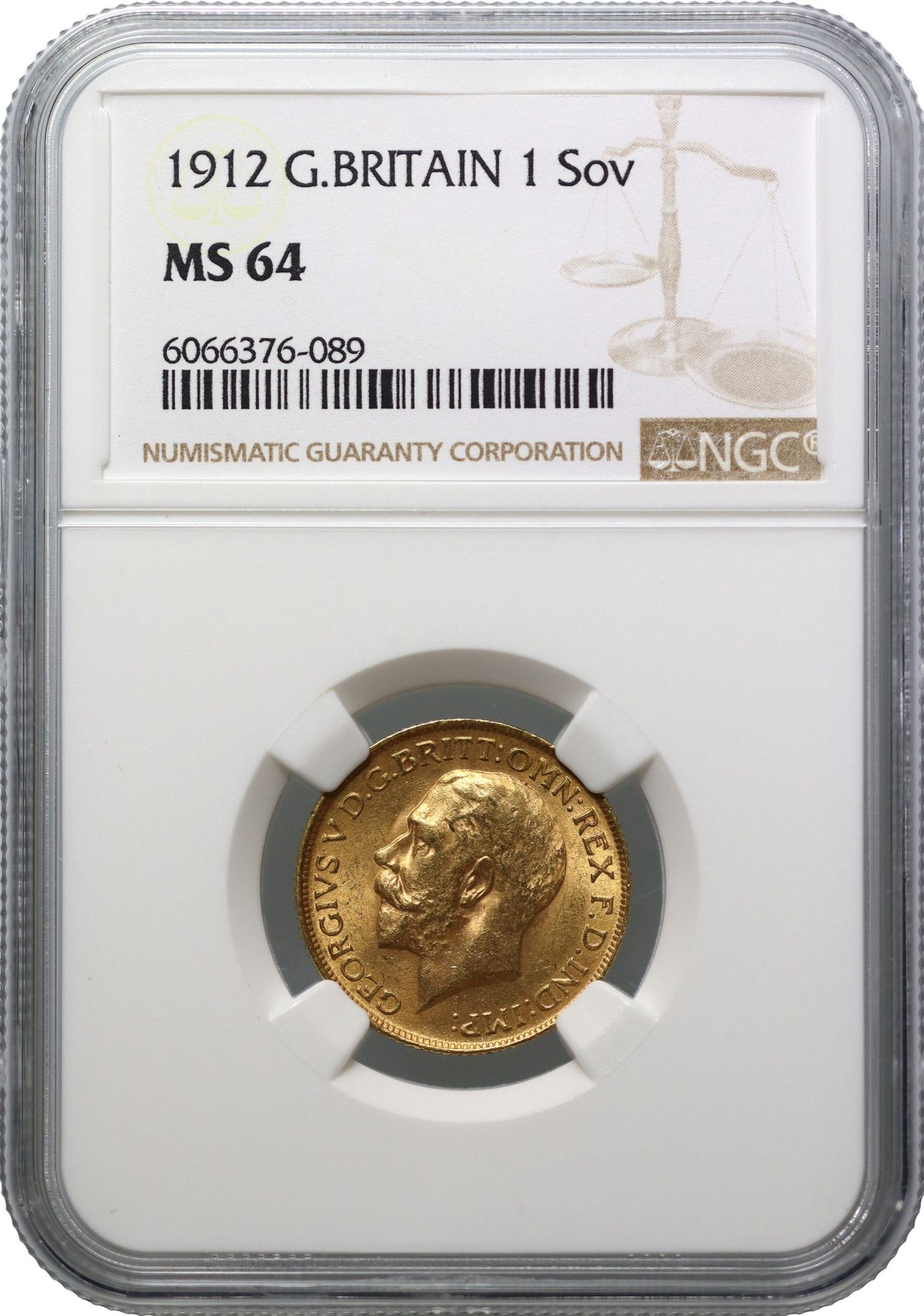 George V 1912 Sovereign MS64