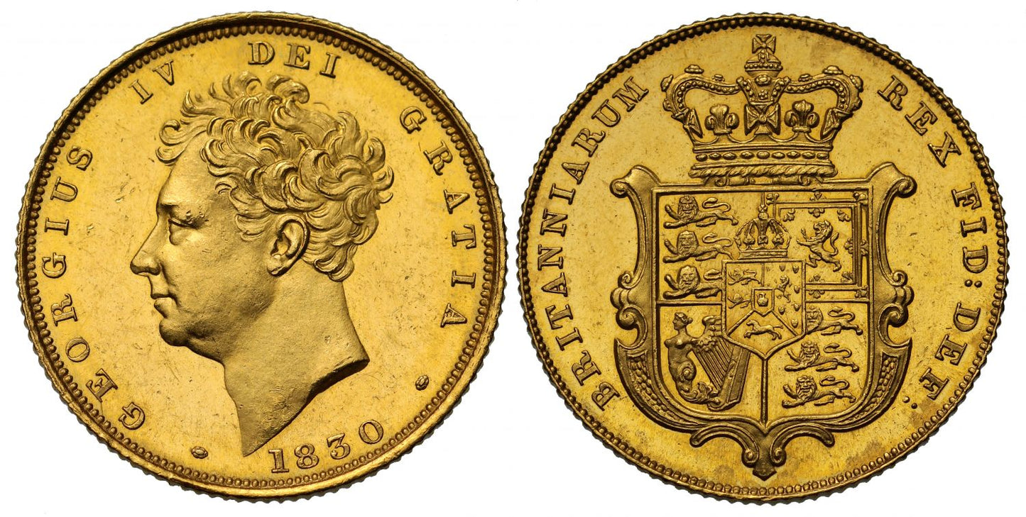 George IV 1830 Sovereign MS63 with proof-like surfaces