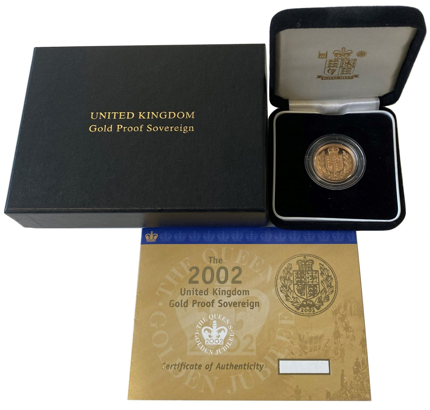 Elizabeth II 2002 proof Sovereign, one year type