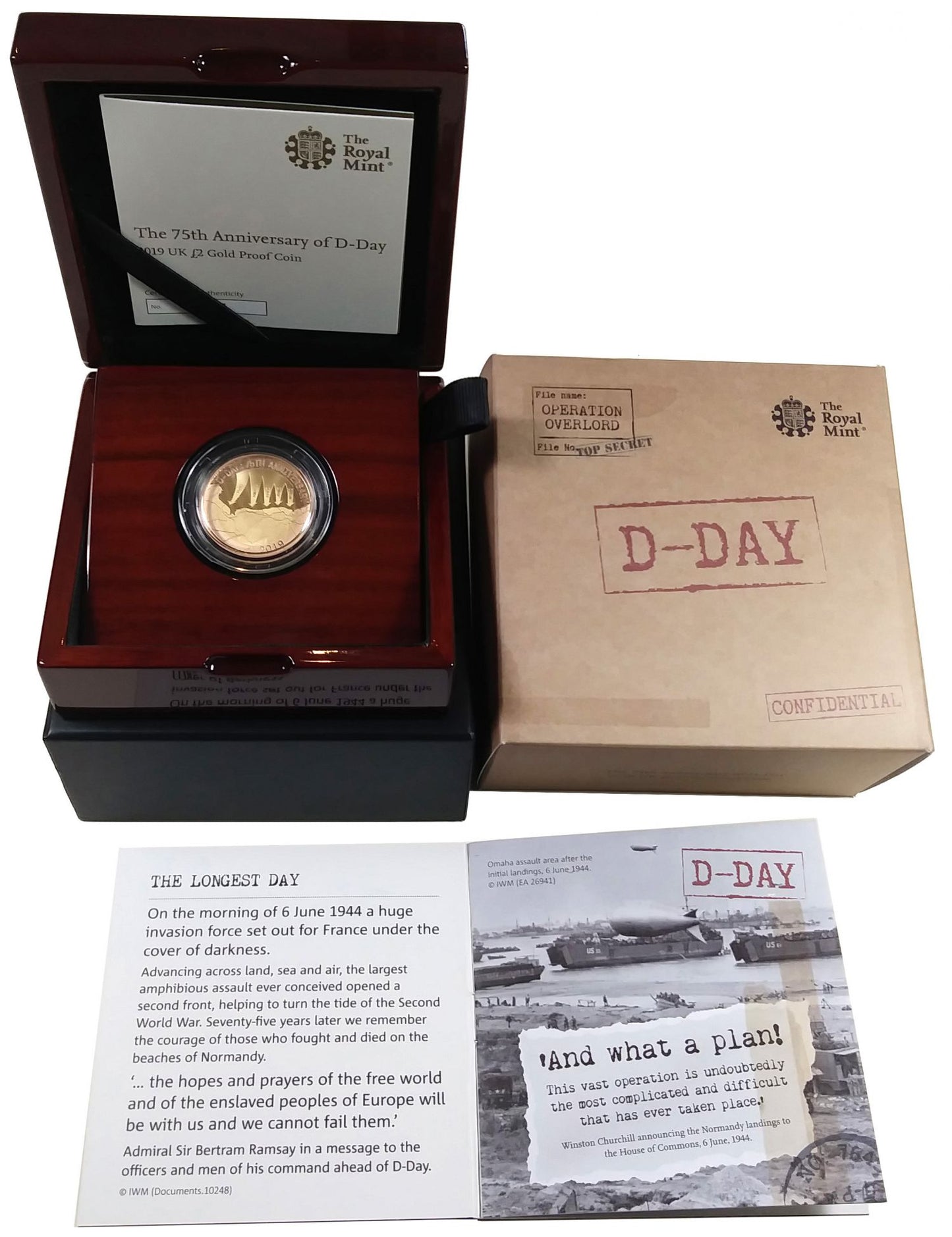 Elizabeth II 2019 proof Two-Pounds D-Day PF70 UCAM