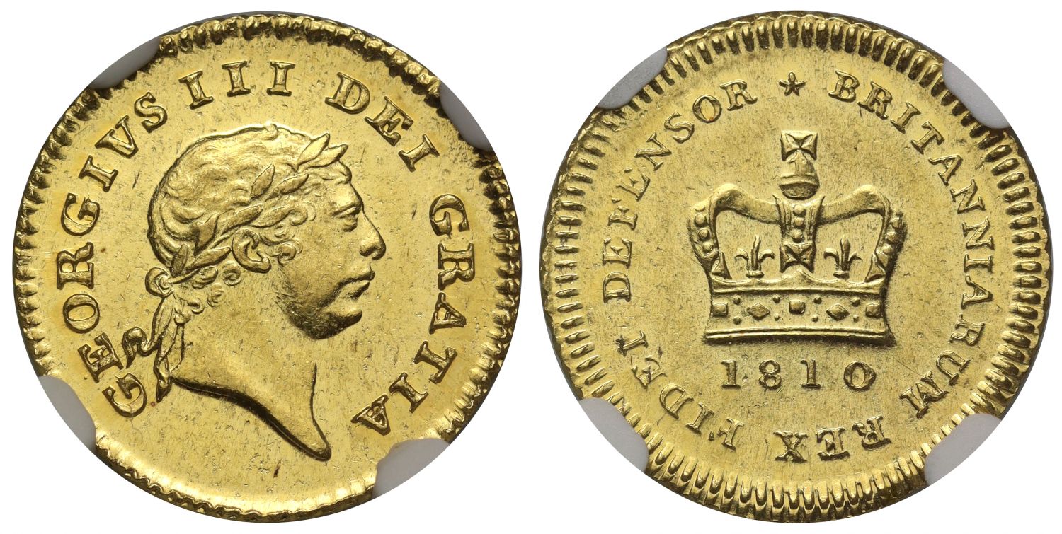 George III 1810 Third-Guinea MS62