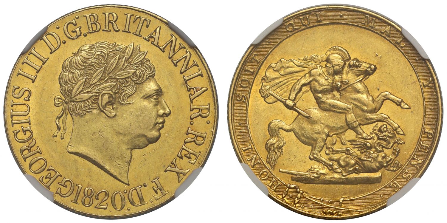 George III 1820 Sovereign, open 2 in date, NGC AU58 ex Cope Collection