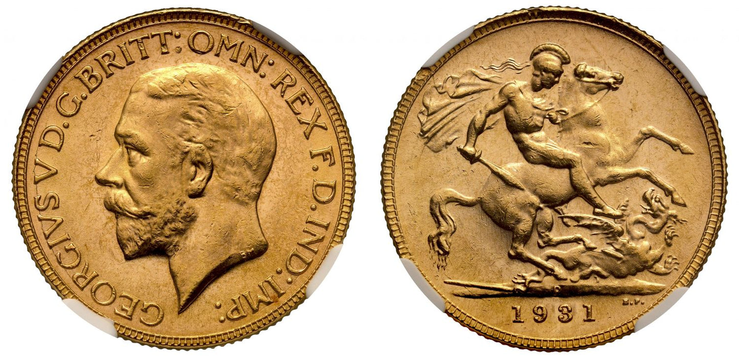 George V 1931-P Sovereign Perth Mint MS63