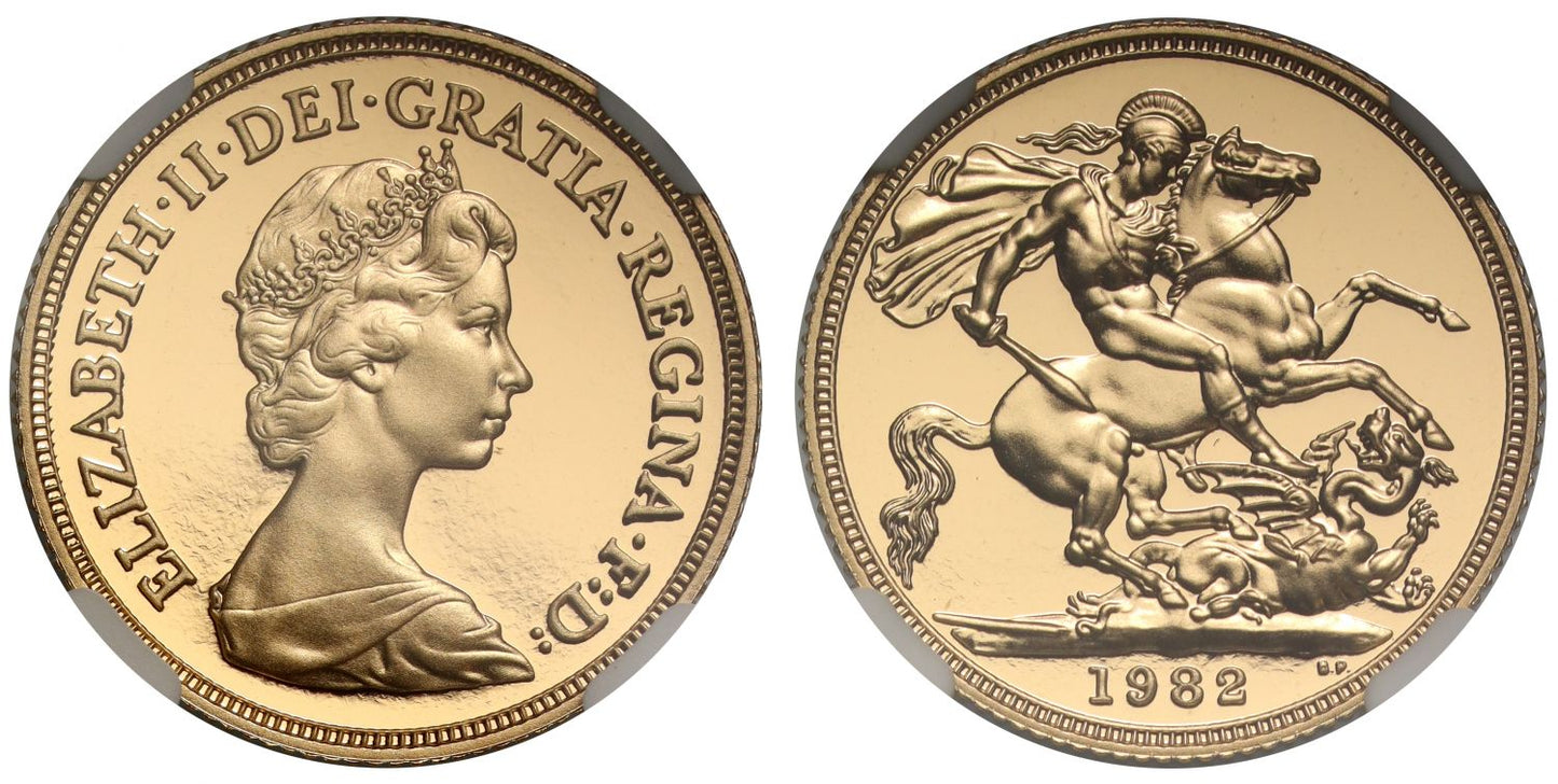 Elizabeth II 1982 proof Sovereign PF70 UCAM