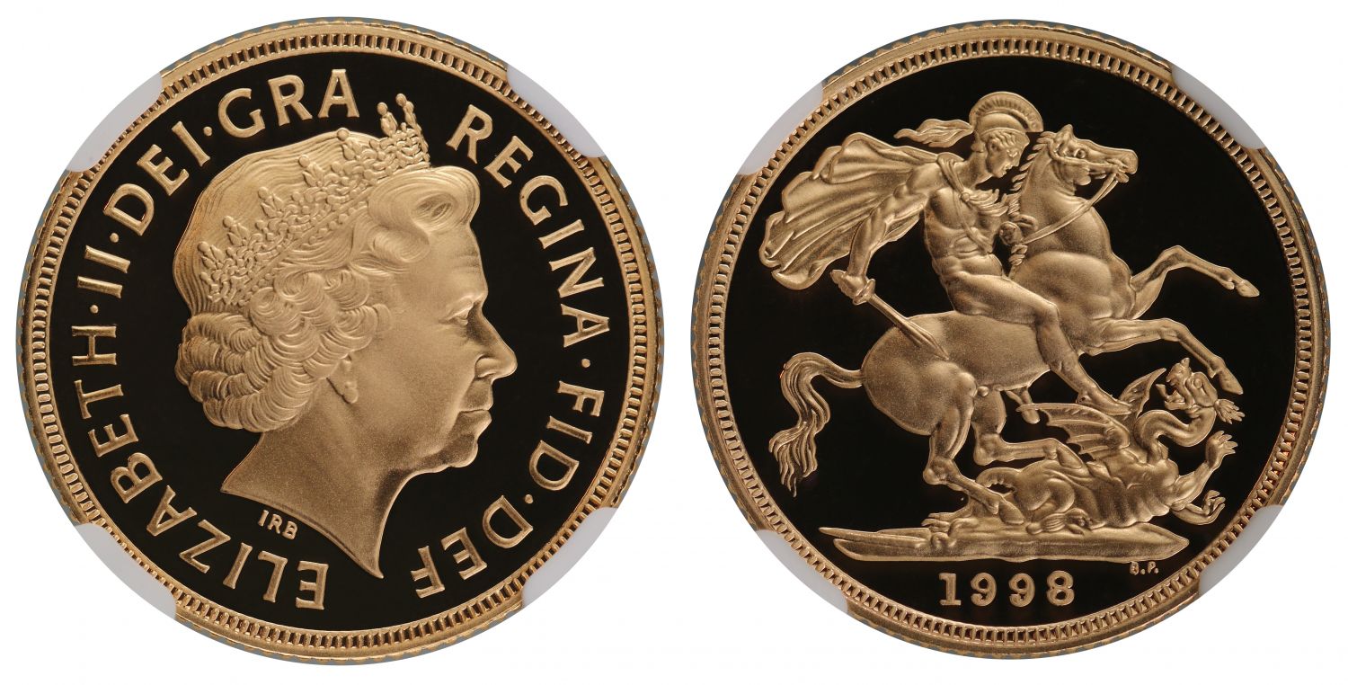 Elizabeth II 1998 proof Sovereign PF70 UCAM