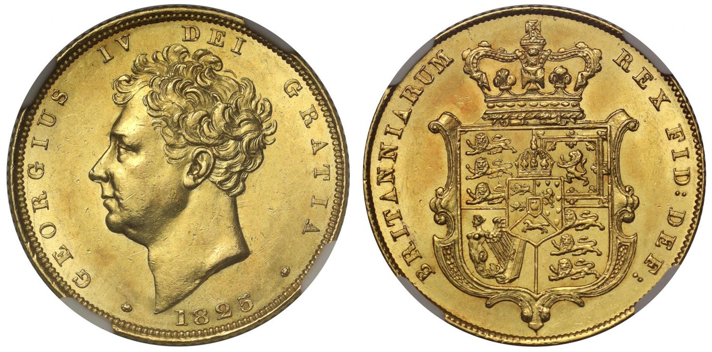 George IV 1825 Sovereign, bare head, MS61