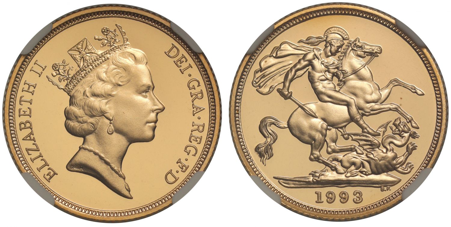 Elizabeth II 1993 proof Sovereign PF70 UCAM