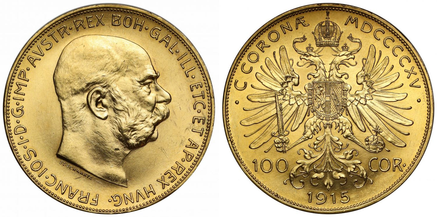 Austria, 1915 gold 100-Corona restrike