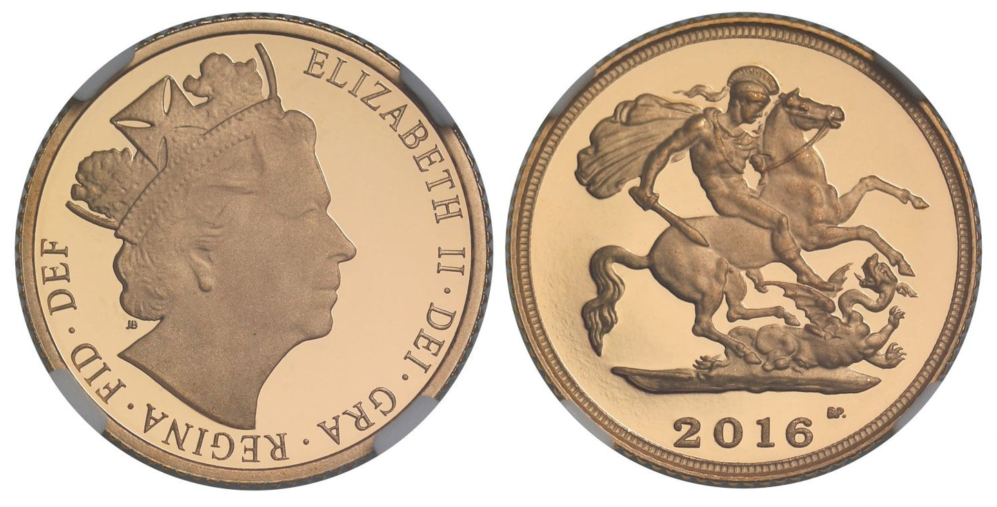 Elizabeth II 2016 proof Half-Sovereign PF70 UCAM