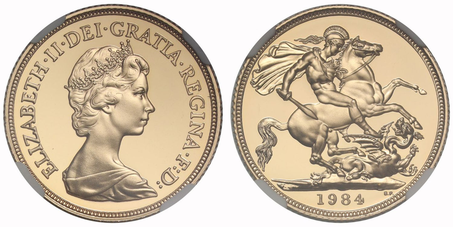 Elizabeth II 1984 proof Sovereign PF70 UCAM