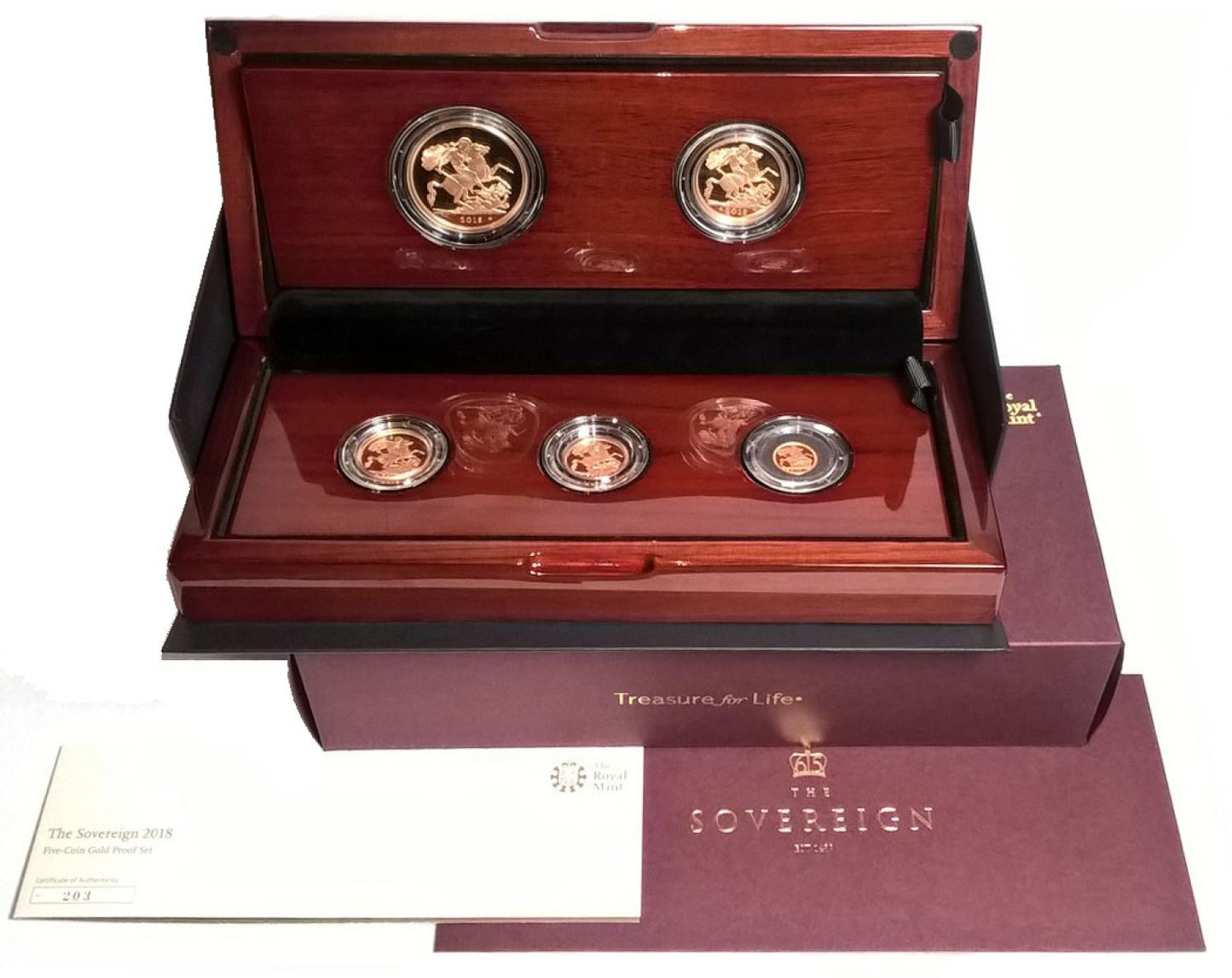 Elizabeth II 2018 5-coin proof sovereign Set