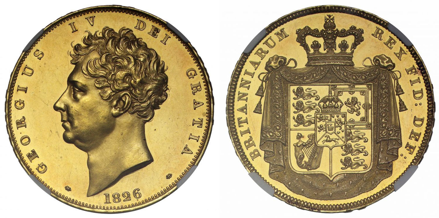George IV 1826 proof Five-Pounds PF62CAM, circa 400 struck