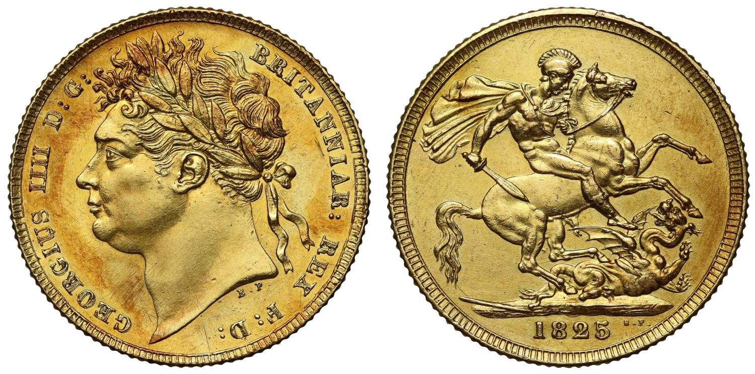George IV 1825 Sovereign, laureate head - last issue, very rare