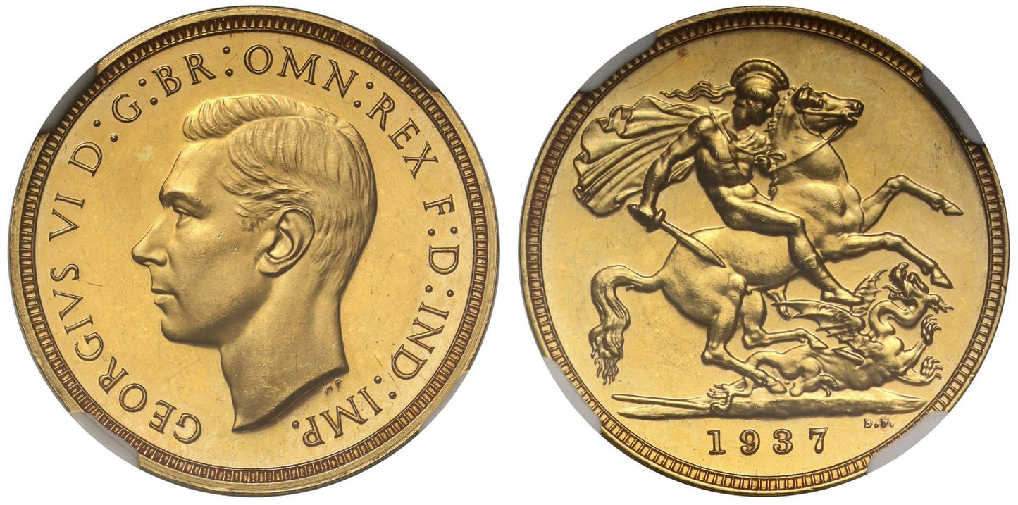 George VI 1937 proof Sovereign PF62 Coronation issue