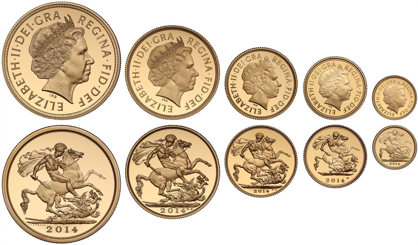 Elizabeth II 2014 5-coin proof Set, very low mintage
