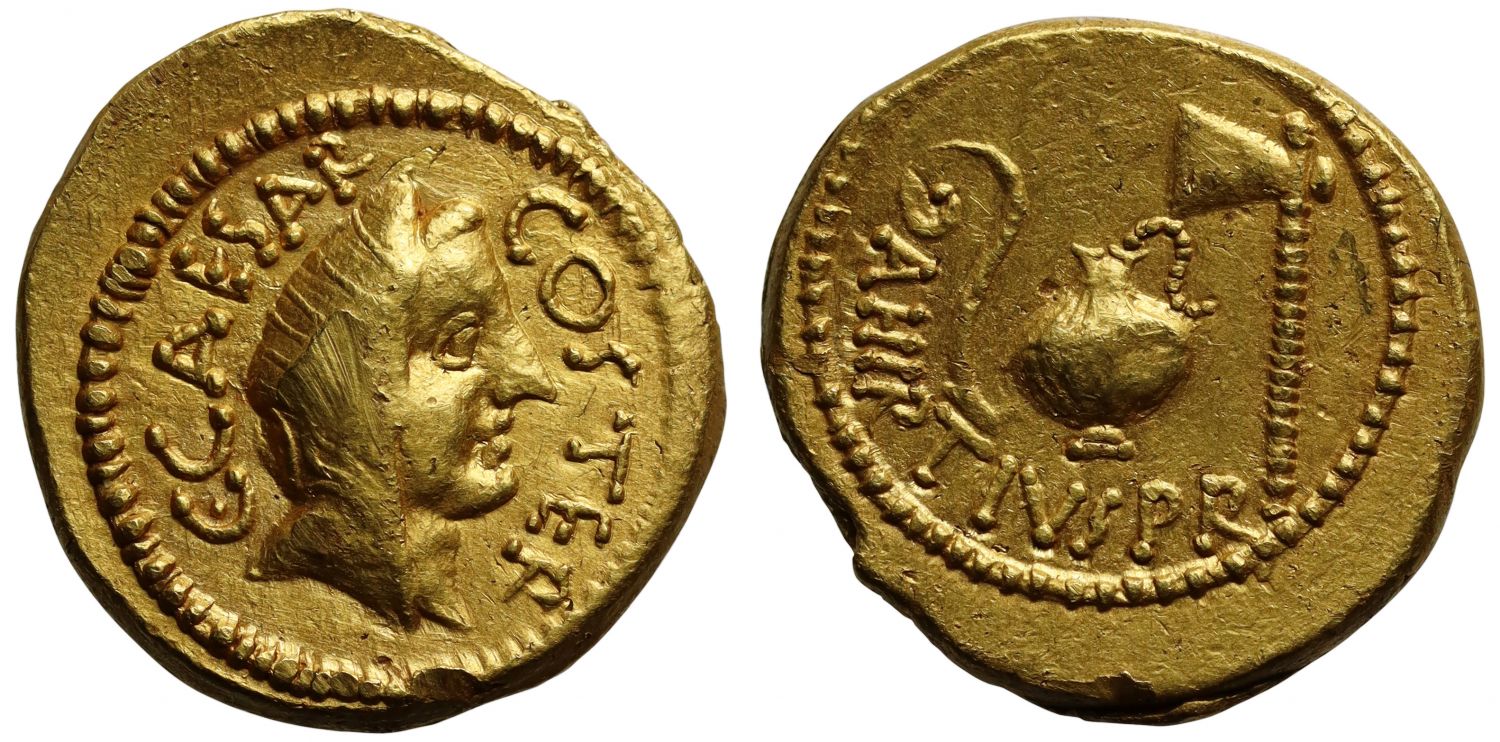 Julius Caesar, Gold Aureus.