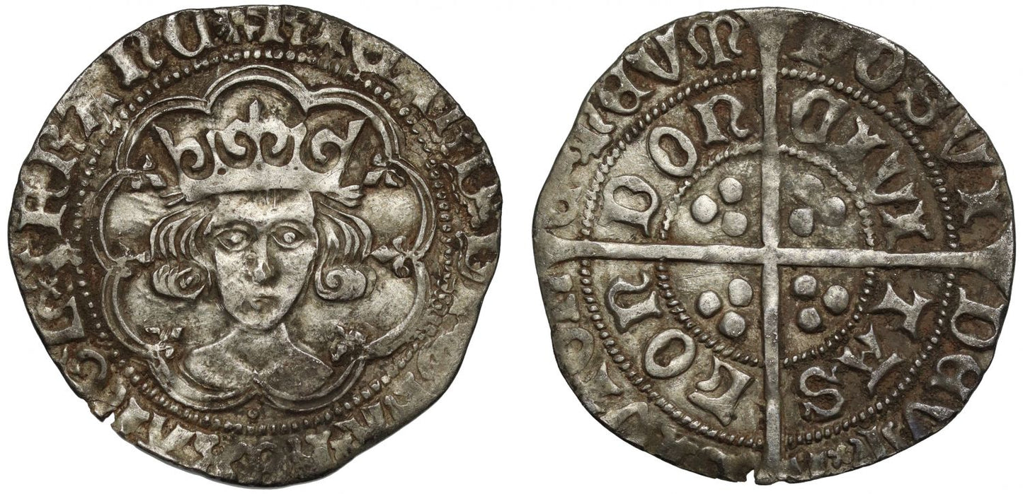 Richard III Groat, type III, London, mm sun & rose 2 on obverse