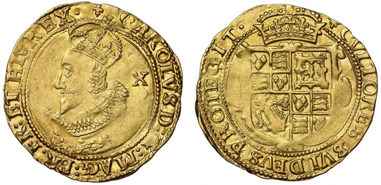 Charles I, gold Double Crown, mintmark Lis, coronation issue