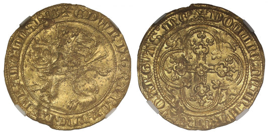 Edward III gold Leopard Florin, 1st period of 3rd coinage, finest a collector can own