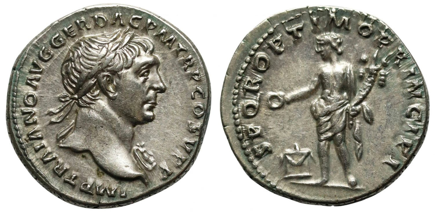 Trajan, Silver Denarius, Genius.