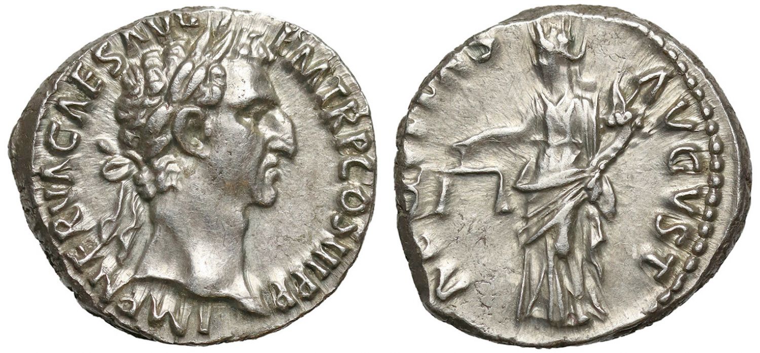 Nerva, Silver Denarius, Aequitas.