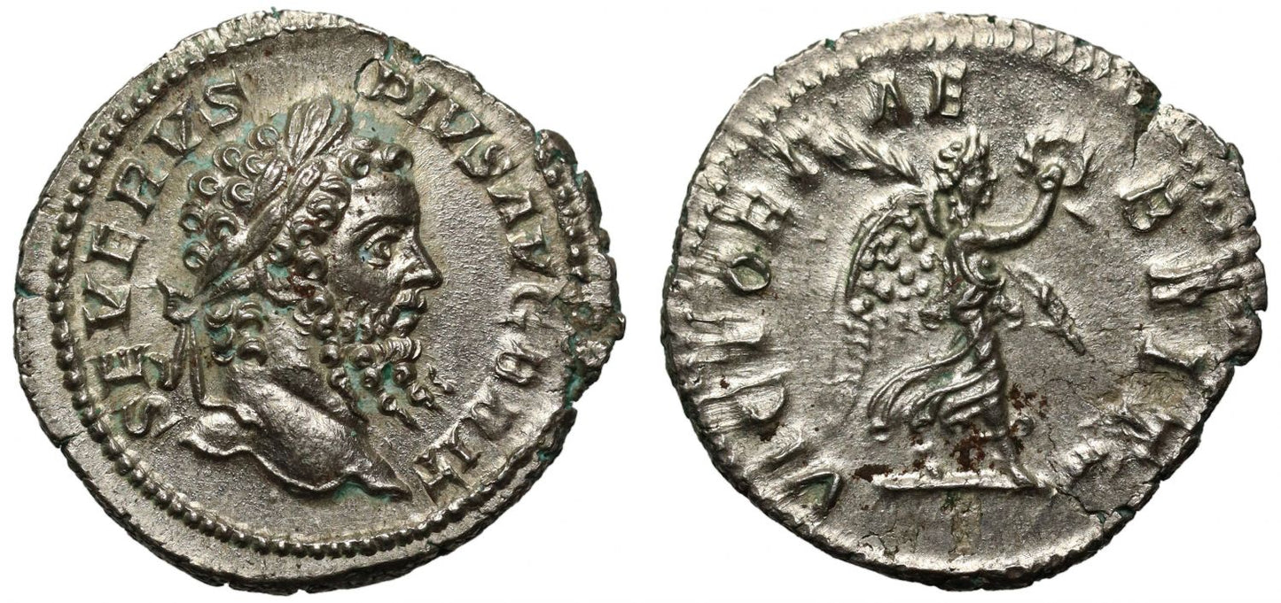 Septimius Severus, Silver Denarius, Victory in Britain.