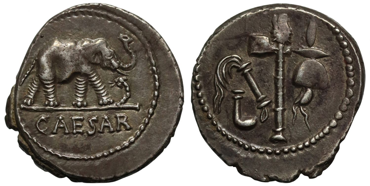 Julius Caesar, Silver Denarius.