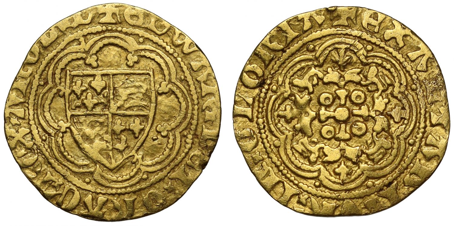 Edward III Quarter-Noble, Transitional Treaty Period, London