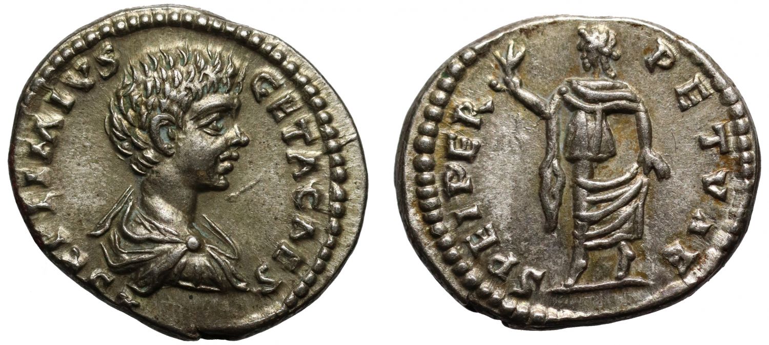 Geta, Silver Denarius.