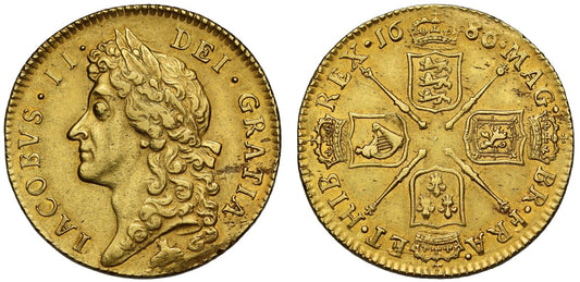 James II 1686 Guinea Elephant & Castle, Royal African Company issue