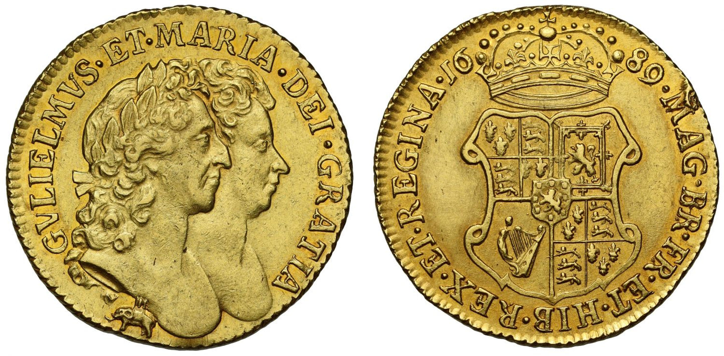 William & Mary 1689 Guinea Elephant & Castle, Royal African Company issue