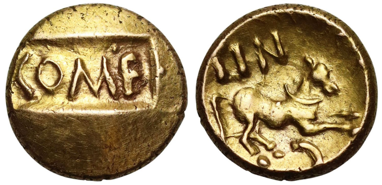 Celtic, Tincommius, “TINC horse” Gold Quarter Stater.