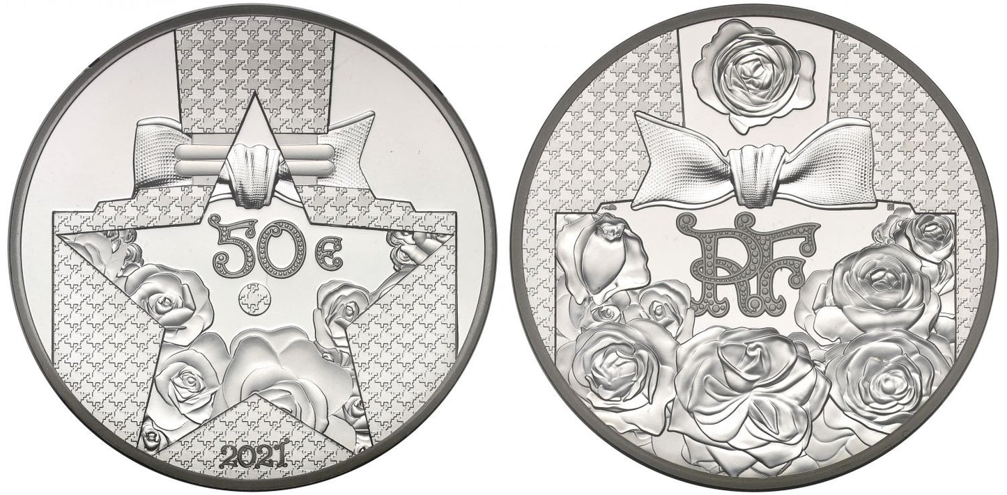 * France, Dior 2021 silver proof 5oz of €50 PF70 UCAM