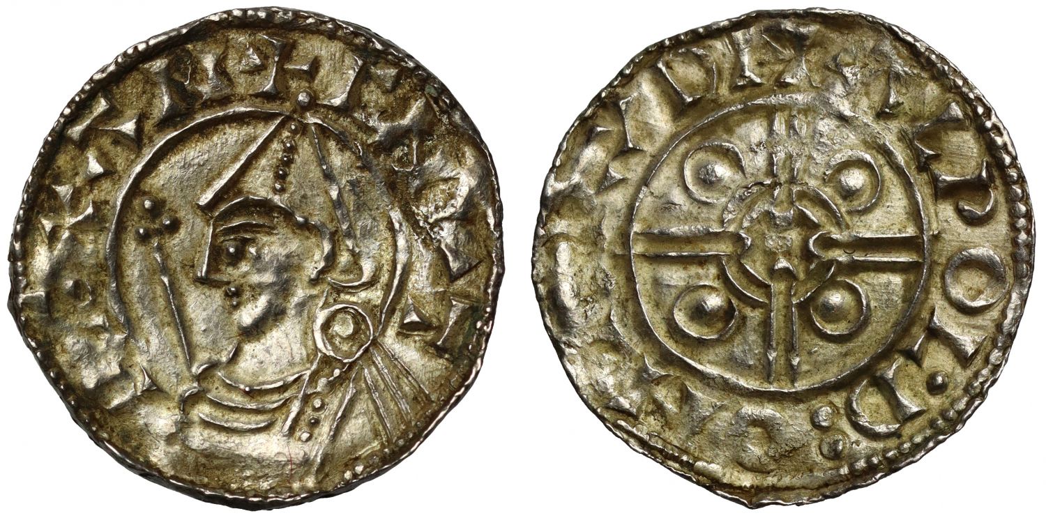 Canute Penny, Helmet type, Bridport, Alwold, ex Dawson and Conte