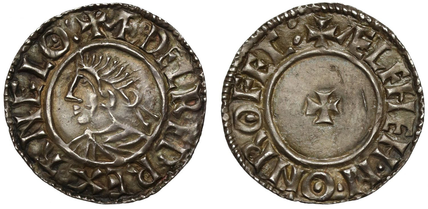 Aethelred II Penny, Last small cross type, Rochester, Aelfheh, ex Lockett